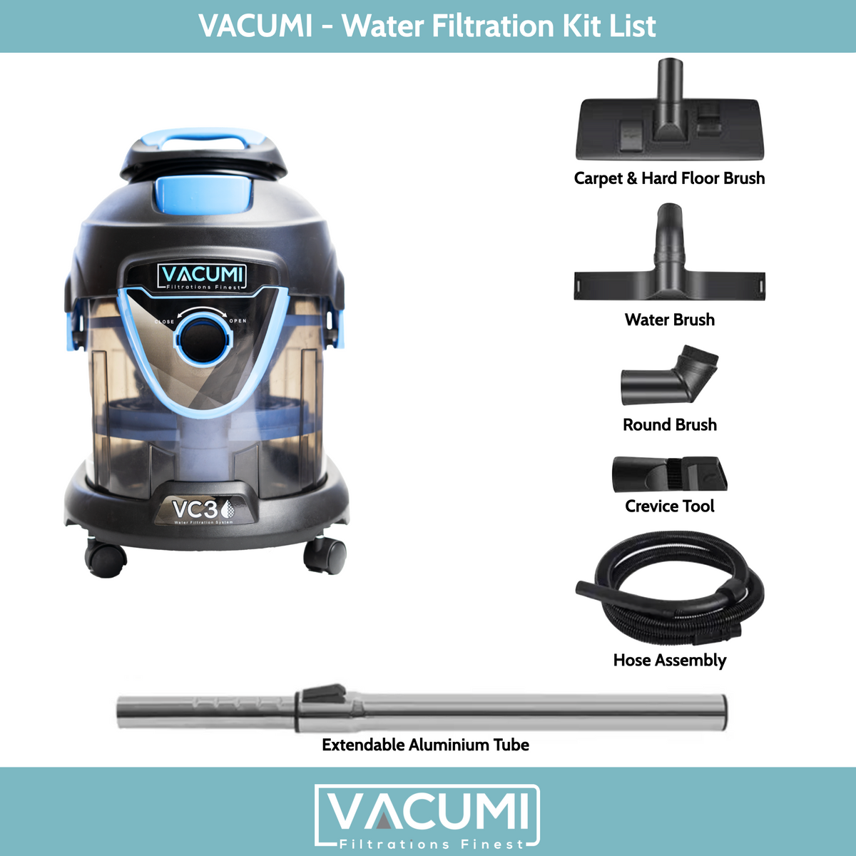Vacumi VC3 Allergies, Asthma, Dust Mite Vacuum Cleaner With Water Fi