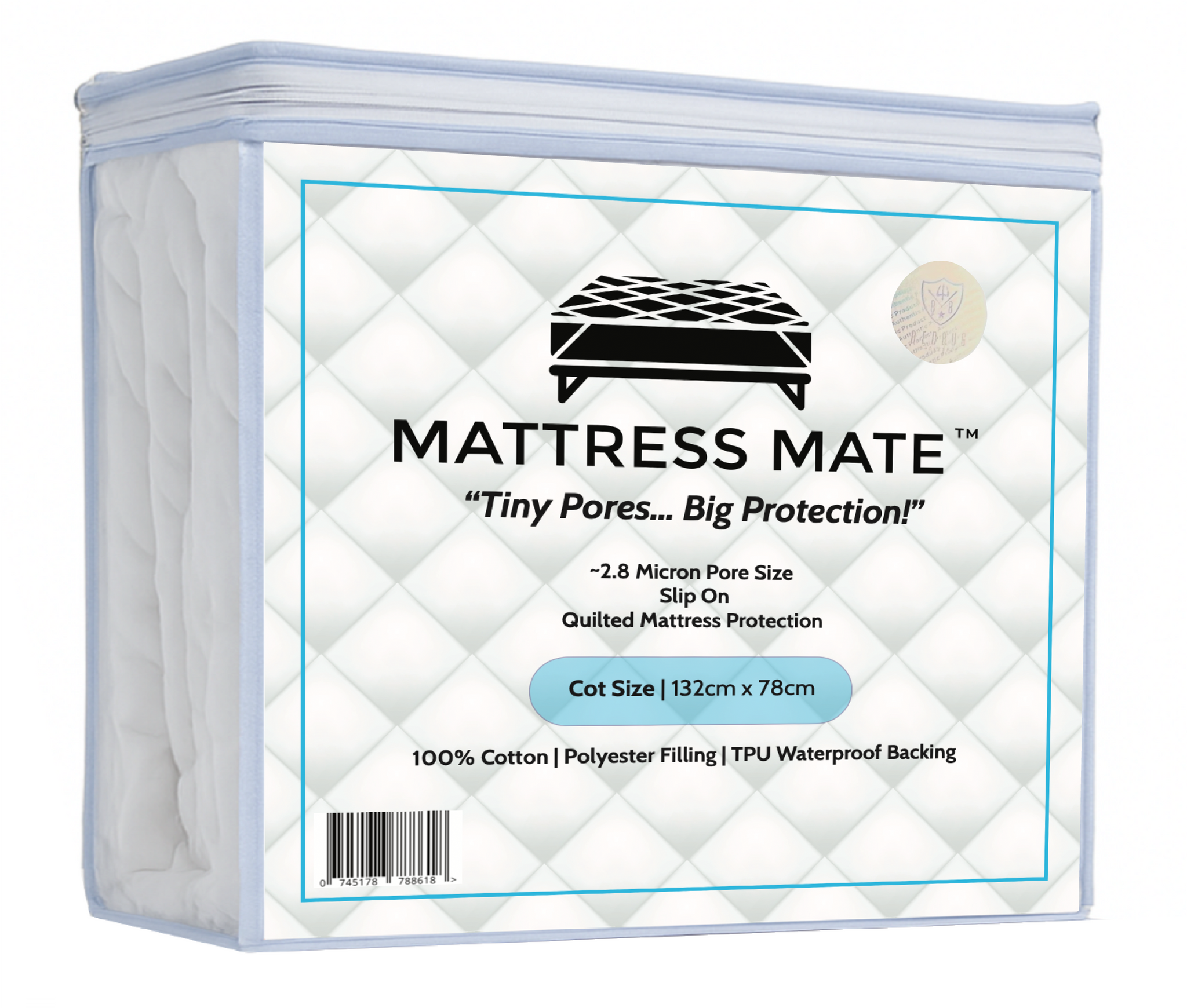 Mattress Mate® Dust Mite Quilted Mattress Protector, Slip-On with Straps