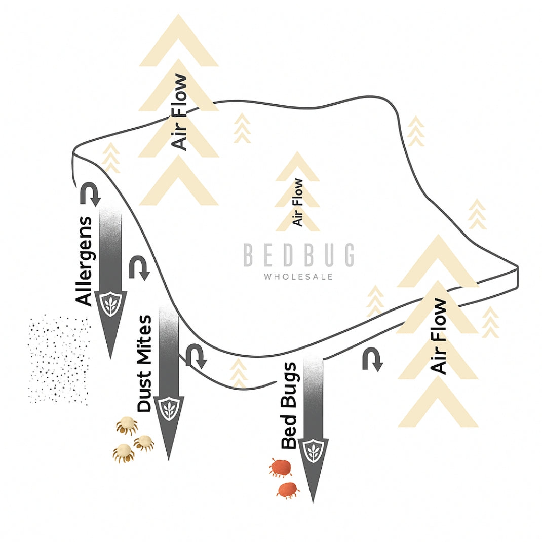 How the tightly woven cotton fabric works with a 2.8µm pore size. 