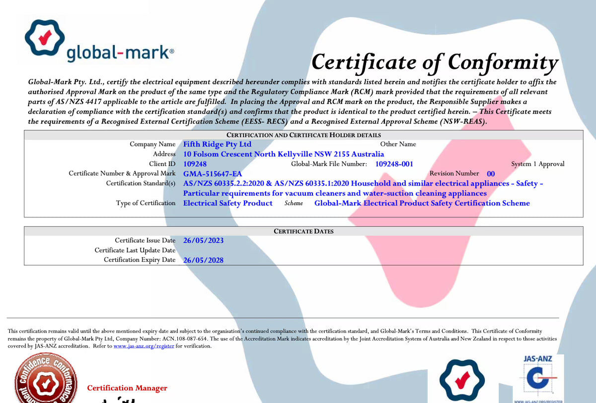 Vacumi™ VC3 Certification